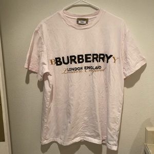 Stained Burberry double logo print t-shirt